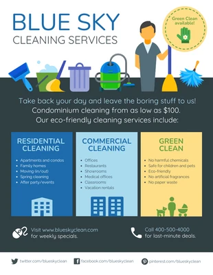 Colorful Cleaning Services Flyer Template