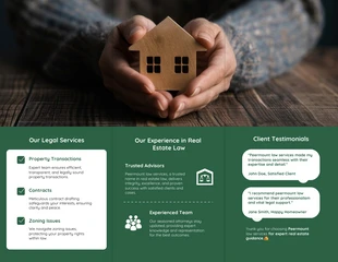 Dark Green Real Estate Law Service Tri-fold Brochures - Page 2