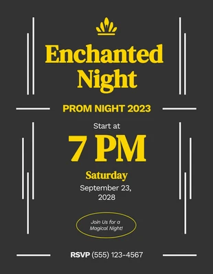 Free  Template: Dark Yellow Prom Night Poster