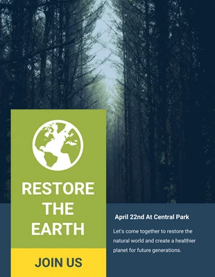 Free  Template: Yellow Green Earth Day Poster