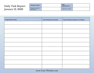 Free  Template: Editable Blank Daily Report Template