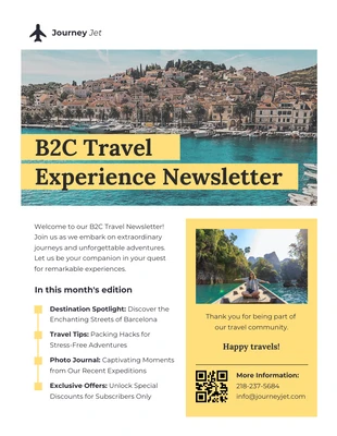 business  Template: B2C Travel Experience Newsletter Template