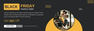 Free  Template: Minimalist Dark Yellow Black Friday Banner