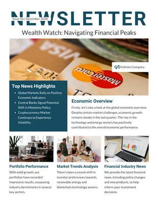 Free  Template: Financial Performance Newsletter Template