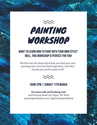 Free  Template: Painting Workshop Flyer Template