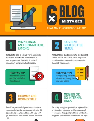 premium  Template: 6 Blog Mistakes to Avoid Infographic Template