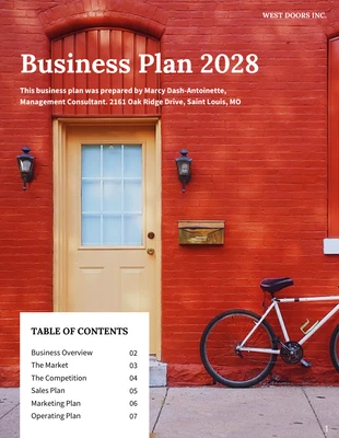 Free  Template: Red Business Plan Template