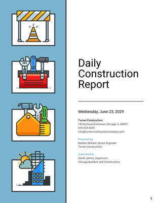 premium  Template: Construction Company Daily Report Template