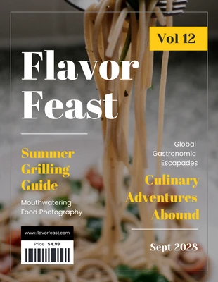 Free  Template: Minimalist Flavor Feast Food Magazine Cover