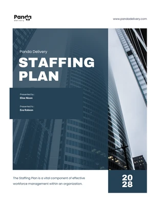 Free  Template: White Blue Staffing Plan Template