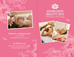 Free  Template: Floral Beauty Spa Brochure Template