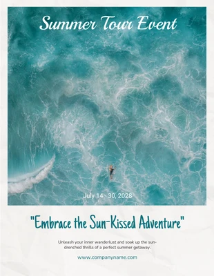 Free  Template: Light Grey Aesthetic Modern Texture Summer Travel Event Poster