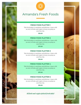 premium  Template: Modern Green Fresh Foods Menu