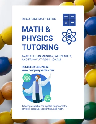 Free  Template: Math and Physics Tutoring Flyer Template