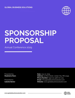 business  Template: Dark Blue Color Sponsorship Proposal Template