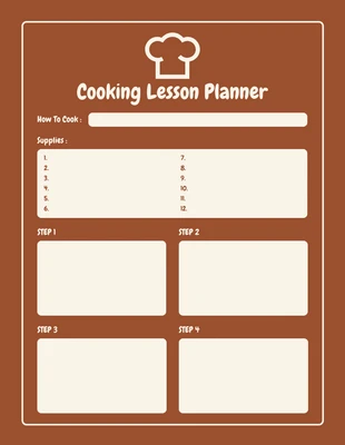 Free  Template: Cooking Lesson Plan Template