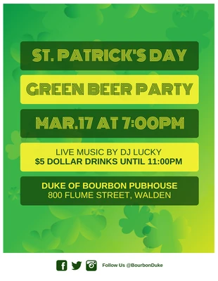 business  Template: St. Patrick's Day Green Beer Party Flyer Template