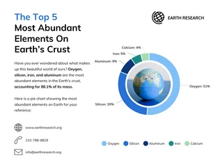 Free  Template: Abundant Elements on Earth Crust Pie Chart Template