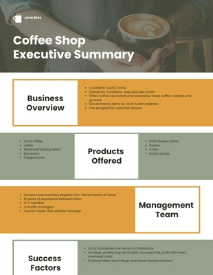 business  Template: Restaurant Executive Summary Example Template