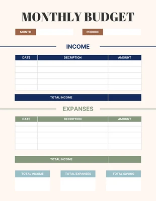 Free  Template: Peach Monthly Budget Planner Template