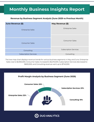 business  Template: Monthly Business Insights Tree Map Report Template