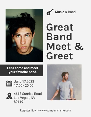 Free  Template: Music Band Meet Greet Band Flyer Template