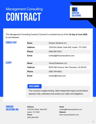 Free  Template: Management Consulting Contract Template