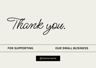 Free  Template: Beige Simple Business Thankyou Postcard