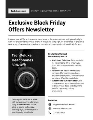 business  Template: Exclusive Black Friday Offers Newsletter Template