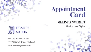 Free  Template: White Professional Beauty Salon Appointment Business Card