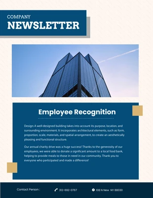 Free  Template: Blue Navy Company Newsletter Template