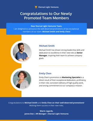 premium  Template: New Employee Promotion Announcement Email Newsletter Template