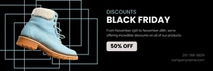 Free  Template: Modern Blue and Black Shoe Black Friday Banner