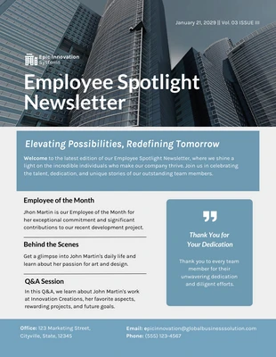 premium  Template: Employee Spotlight Newsletter Template