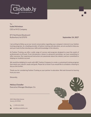 Free  Template: Dark Green and Purple Flower Letterhead