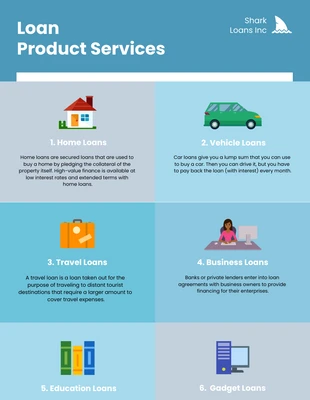 Free  Template: Loan Product Services Numbers Infographic Template