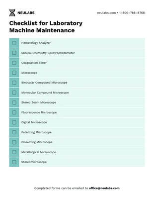 premium interactive Template: Laboratory Equipment Maintenance Checklist Template