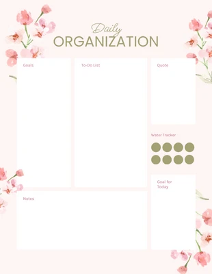 Free  Template: Floral Aesthetic Daily Organization Planner Template