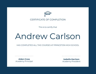 Free  Template: Pattern High School Certificate of Completion Template