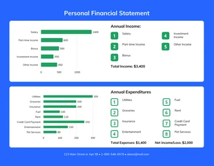 Free  Template: Personal 2 Year Financial Statement Example Template