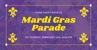 Free  Template: Beads Photo Mardi Gras Parade Facebook Post