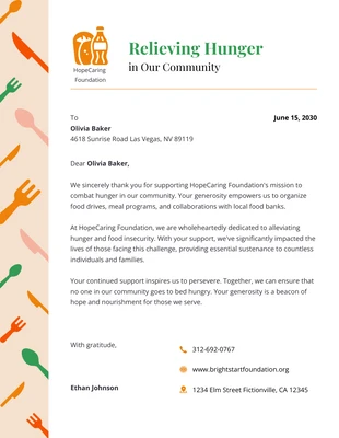 premium  Template: White Pale Minimalist Food Charity Letterhead