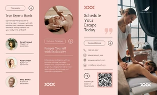 business interactive Template: Massage Therapy Offerings Roll Fold Brochure Template