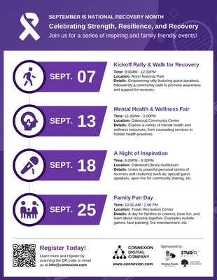 premium interactive Template: National Recovery Month Community Event Flyer