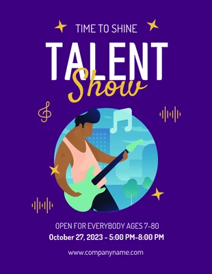 Free  Template: Talent Show Illustration Flyer Template