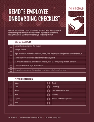 premium interactive Template: Remote Employee Onboarding Checklist Template