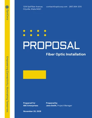 Free  Template: Fiber Optic Installation Proposal Template