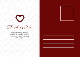 Red Minimalist Happy Mother's Day Postcard - Page 2