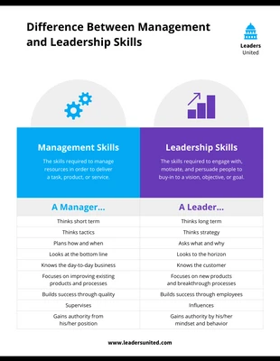 Free accessible Template: Management and Leadership Skills Infographic Template