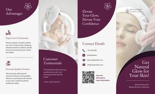 Free interactive Template: Skincare Treatments Roll Fold Brochure Template